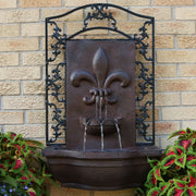 Fleur-de-Lis Scrollwork Outdoor Wall Fountain