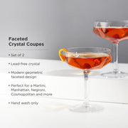 Faceted Crystal Coupe Glass Set