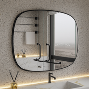 Rounded Rectangle Framed Wall Mirror