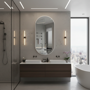 Slim-Frame Oval Wall Mirror