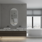 Slim-Frame Oval Wall Mirror