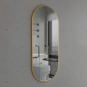 Slim-Frame Oval Wall Mirror