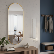 Slim-Frame Oval Wall Mirror