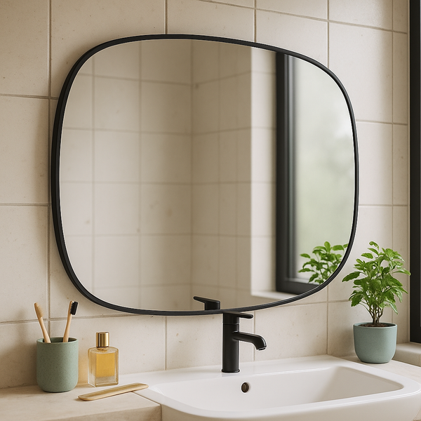 Rounded Rectangle Framed Wall Mirror