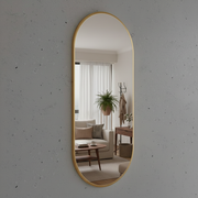 Slim-Frame Oval Wall Mirror