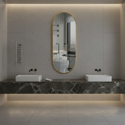 Slim-Frame Oval Wall Mirror