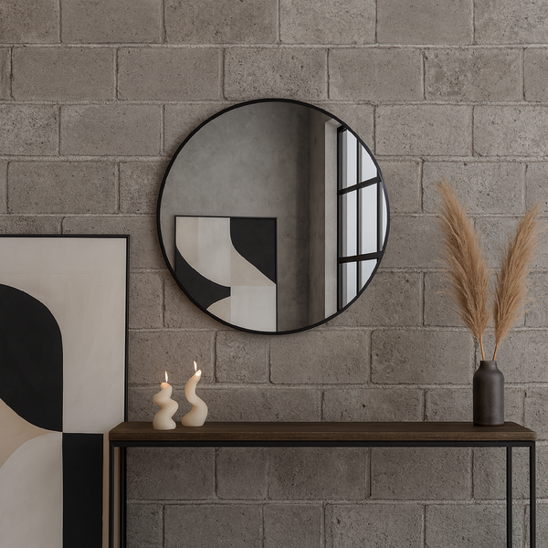Slim Frame Round Wall Mirror