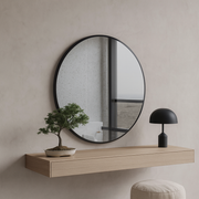 Slim Frame Round Wall Mirror