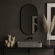 Slim-Frame Oval Wall Mirror
