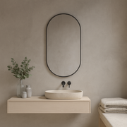 Slim-Frame Oval Wall Mirror