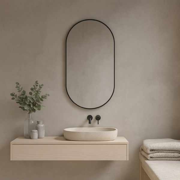 Slim-Frame Oval Wall Mirror