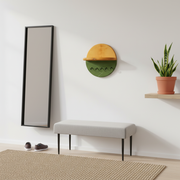 Wood-Grain Wall Key Holder with Shelf