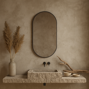 Slim-Frame Oval Wall Mirror