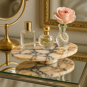 Calacatta Viola Marble Footed Tray