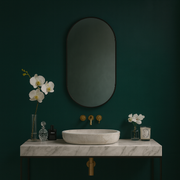 Slim-Frame Oval Wall Mirror