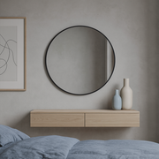 Slim Frame Round Wall Mirror