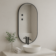 Slim-Frame Oval Wall Mirror
