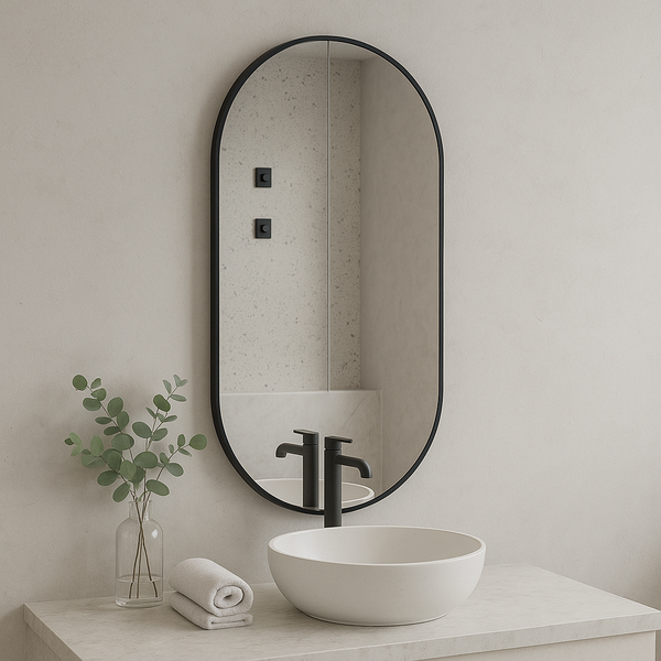 Slim-Frame Oval Wall Mirror
