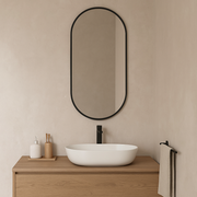 Slim-Frame Oval Wall Mirror
