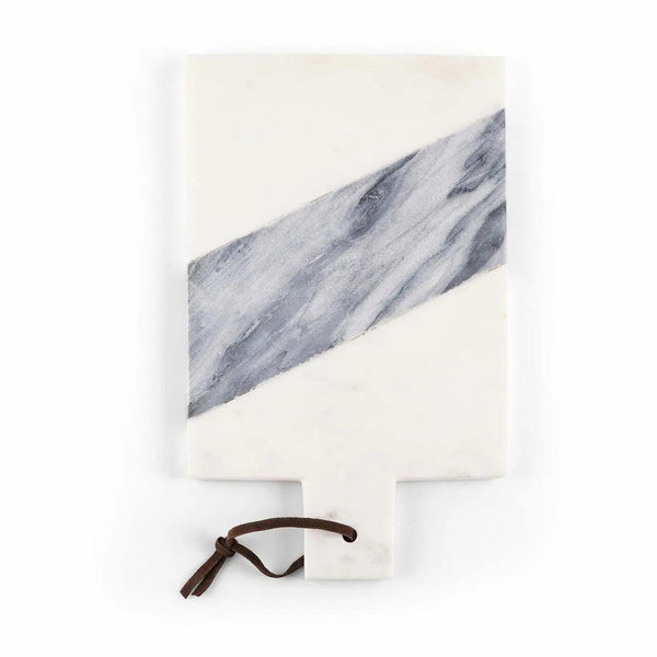 White and Gray Marble Paddle Serving Board