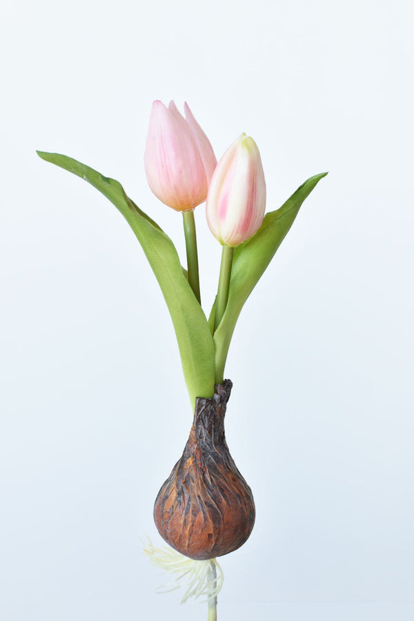 Soft-Touch Faux Tulip Bulb Pick in a styled home setting