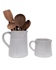Hand-Carved Ceramic Serving Pitcher