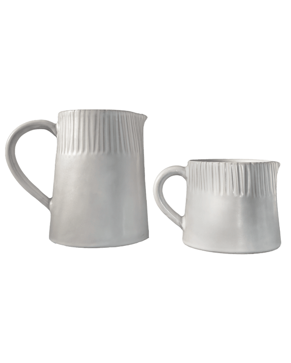 Hand-Carved Ceramic Serving Pitcher