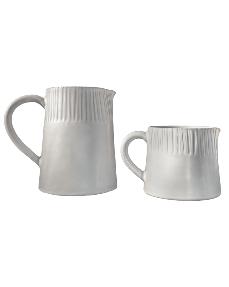 Hand-Carved Ceramic Serving Pitcher