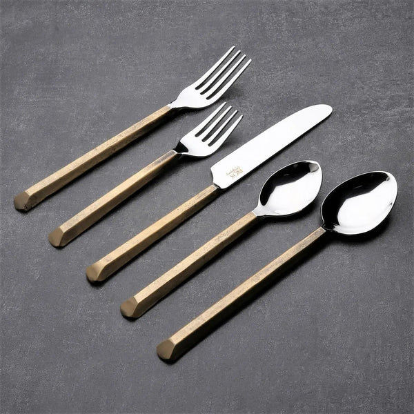 Geometric Handle Stainless Flatware Set