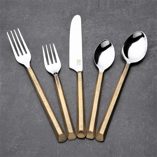 Geometric Handle Stainless Flatware Set