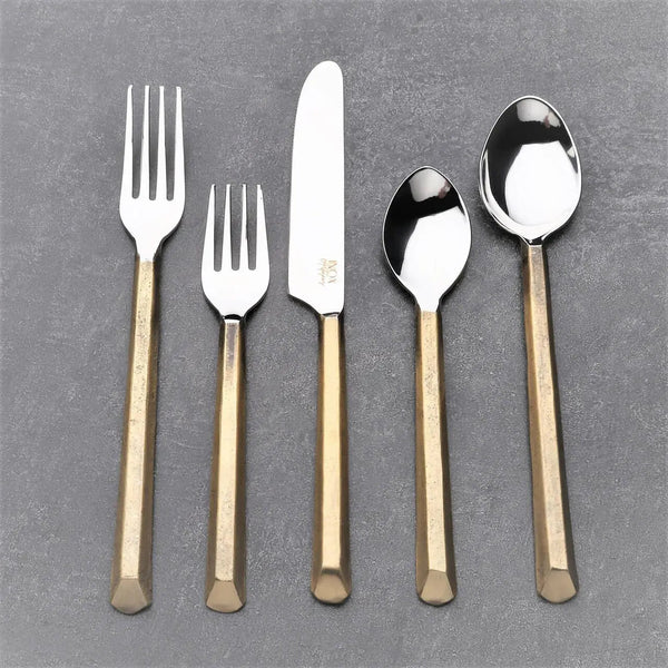 Geometric Handle Stainless Flatware Set