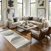 Black & White Geometric Abstract Area Rug