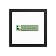 Matchbox Still Life Framed Print — styled in a complete room vignette