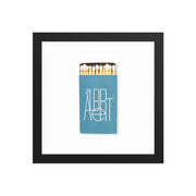 Matchbook Graphic Framed Print — styled in a complete room vignette
