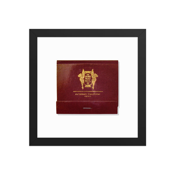 Vintage Matchbook Hotel Framed Print — alternate view or variant option