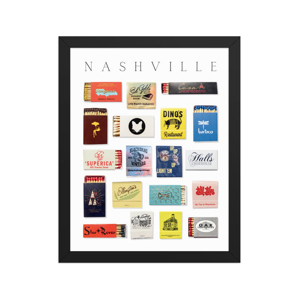 Close-up of material and construction detail — Nashville Matchbook Framed Print