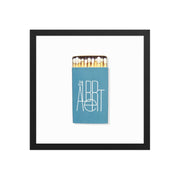 Matchbook Graphic Framed Print — back and side profile detail