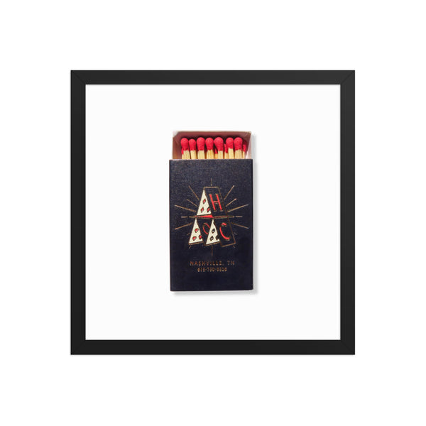 Close-up of material and construction detail — Matchbook Art Framed Print