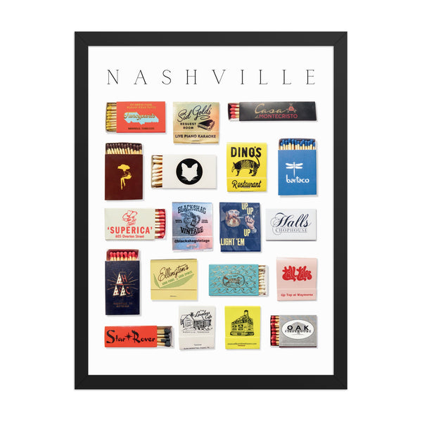 Nashville Matchbook Framed Print — scale reference and proportion detail