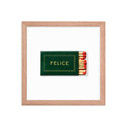 Matchbook Still Life Framed Print — back and side profile detail