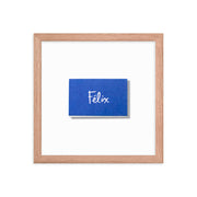 Wood-Frame Script Art Print — packaging and unboxing view
