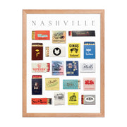 Nashville Matchbook Framed Print — styled in a complete room vignette