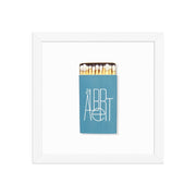 Matchbook Graphic Framed Print — close-up of label and production detail
