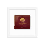 Vintage Matchbook Hotel Framed Print — styled in a complete room vignette