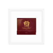 Vintage Matchbook Hotel Framed Print — close-up of label and production detail