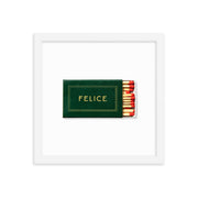 Matchbook Still Life Framed Print — styled in a complete room vignette