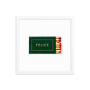 Matchbook Still Life Framed Print — close-up of label and production detail