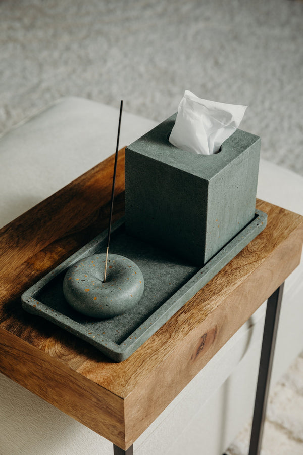 Dark Green Terrazzo Concrete Amenity Tray