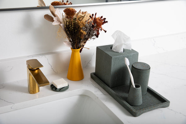 Dark Green Terrazzo Concrete Tissue Cover