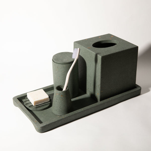 Dark Green Terrazzo Concrete Amenity Tray